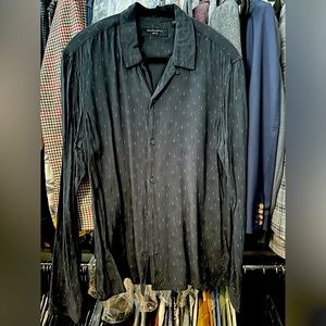 Allsaints Viscose Long Sleeve shirt Black Size Small Men’s